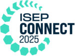 ISEP Connect 2025 logo in navy blue writing and a teal icon around it